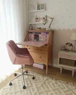 Skrivebordsstol LABELLE Velour Lyserød