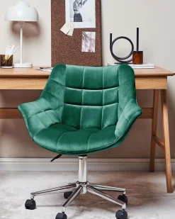 Skrivebordsstol LABELLE Velour Smaragdgrøn