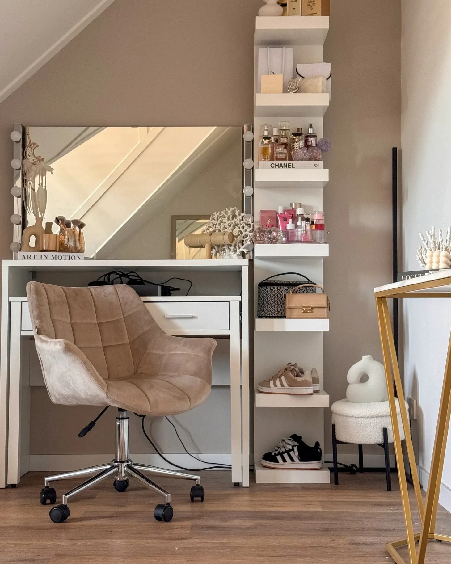Skrivebordsstol LABELLE Velour Beige