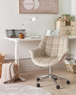Skrivebordsstol LABELLE Velour Beige