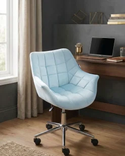 Skrivebordsstol LABELLE Velour Himmelblå