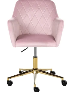 Skrivebordsstol LELORIA Velour Pastellrosa