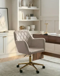 Skrivebordsstol LELORIA Velour Brungrå