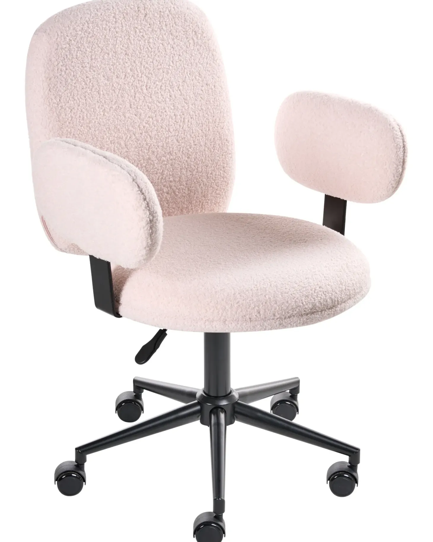 Skrivebordsstol MORAGA Boucle Pastellrosa