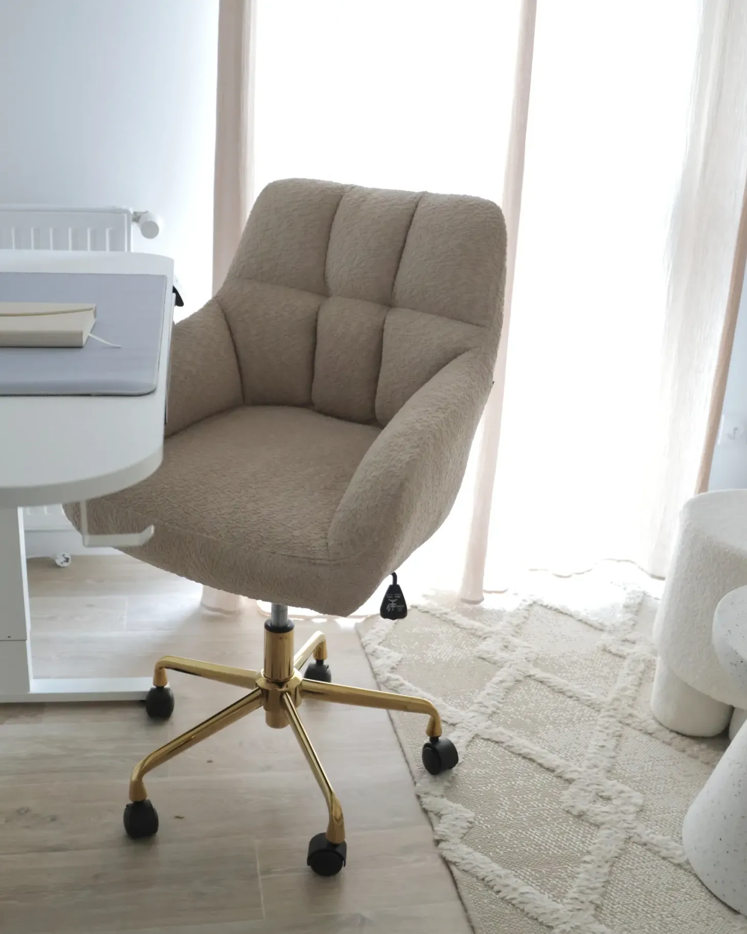 Skrivebordsstol PALMDALE Boucle Beige