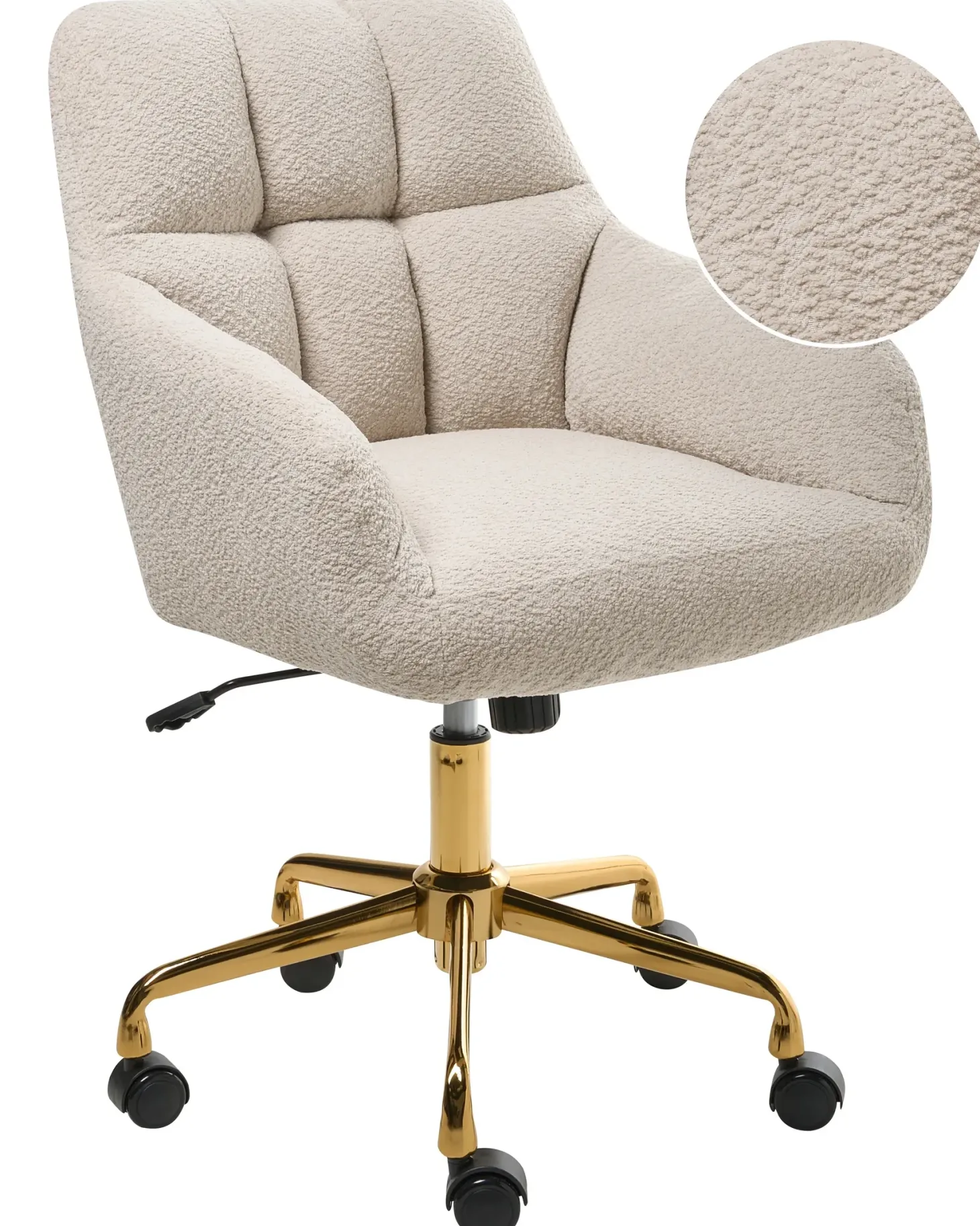 Skrivebordsstol PALMDALE Boucle Lys Beige