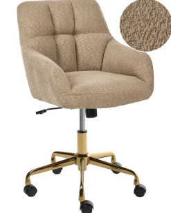 Skrivebordsstol PALMDALE Boucle Lysebrun