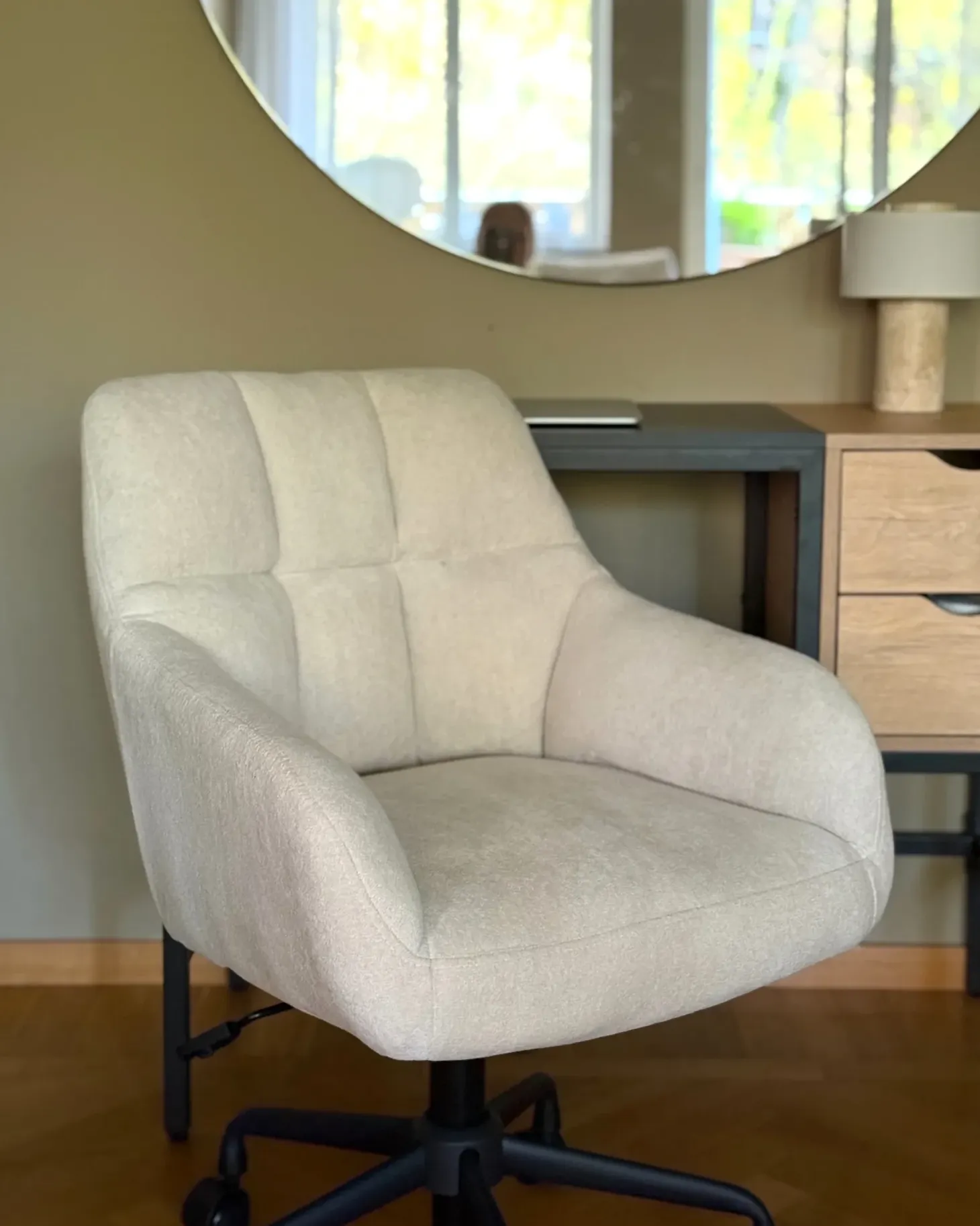 Skrivebordsstol PALMDALE Velour Lys Beige