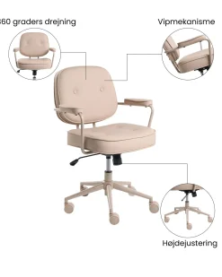 Skrivebordsstol PARAMUS Kunstlæder Sand Beige