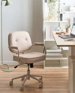 Skrivebordsstol PARAMUS Kunstlæder Sand Beige