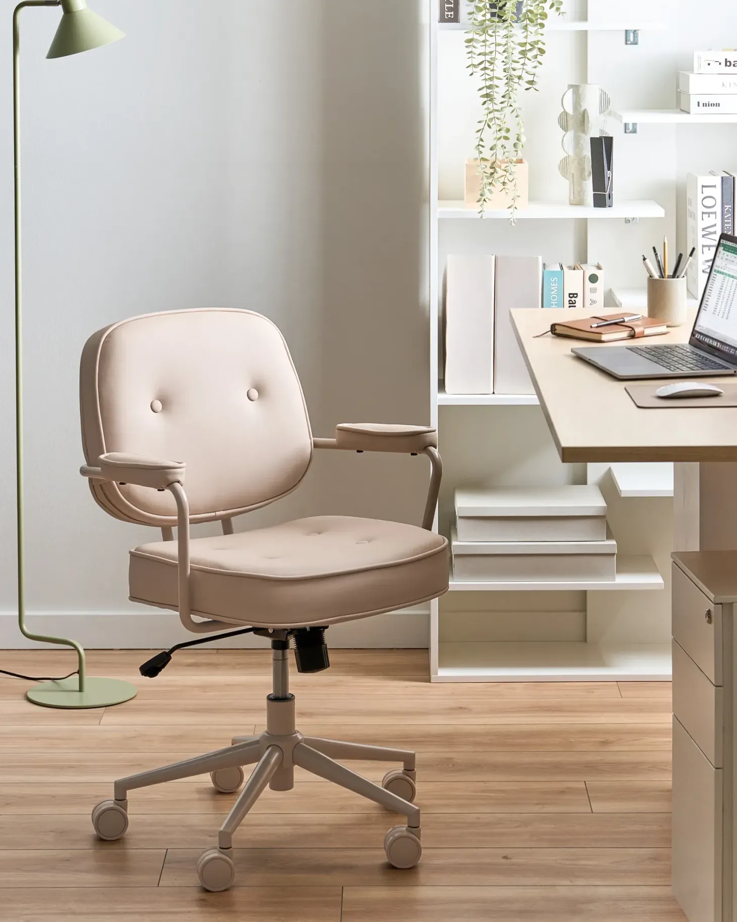 Skrivebordsstol PARAMUS Kunstlæder Sand Beige