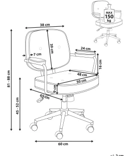 Skrivebordsstol PARAMUS Kunstlæder Sand Beige