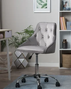 Skrivebordsstol PARRISH Velour Grå