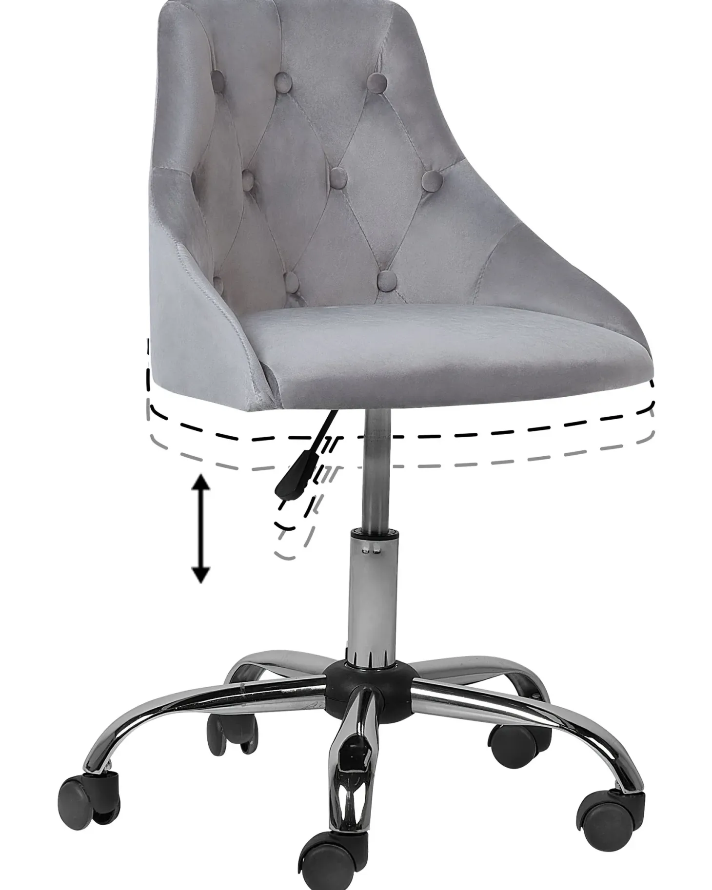 Skrivebordsstol PARRISH Velour Grå