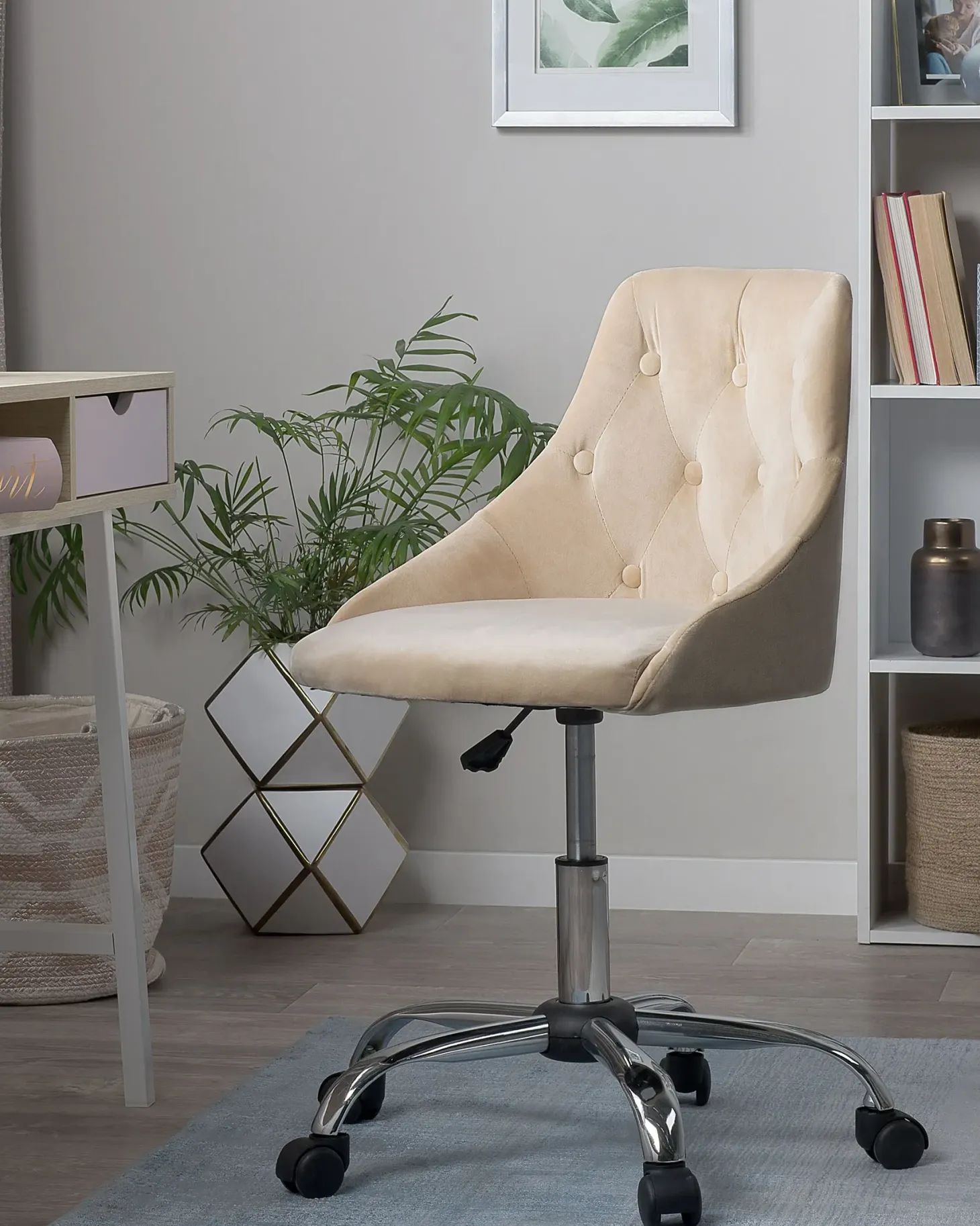 Skrivebordsstol PARRISH Velour Beige