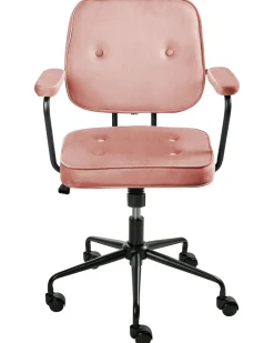 Skrivebordsstol PAWNEE Velour Lyserød