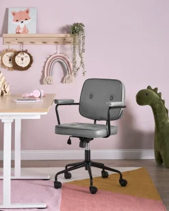 Skrivebordsstol PAWNEE Velour Grå