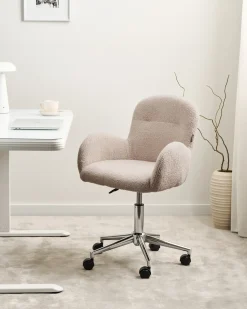 Skrivebordsstol PRIDDY Boucle Beige