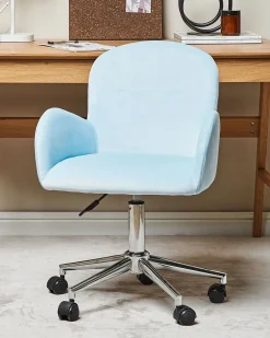 Skrivebordsstol PRIDDY Velour Himmelblå
