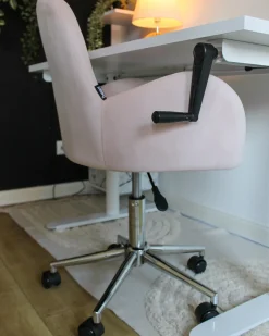 Skrivebordsstol PRIDDY Velour Lyserød
