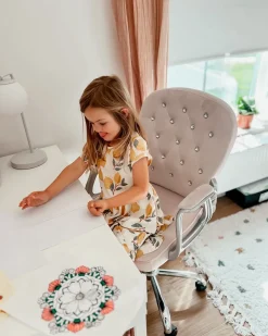 Skrivebordsstol PRINCESS Velour Pastellrosa