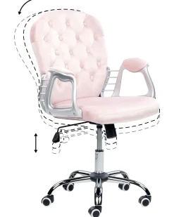 Skrivebordsstol PRINCESS Velour Pastellrosa