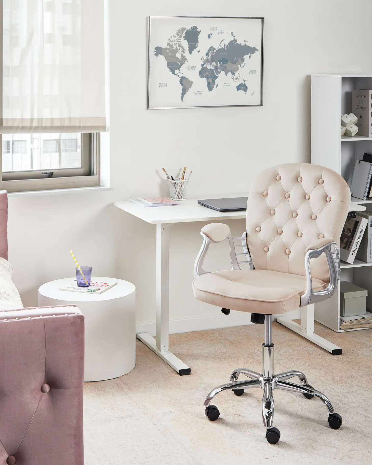 Skrivebordsstol PRINCESS Velour Beige