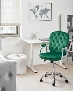 Skrivebordsstol PRINCESS Velour Grøn