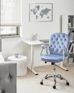 Skrivebordsstol PRINCESS Velour Himmelblå