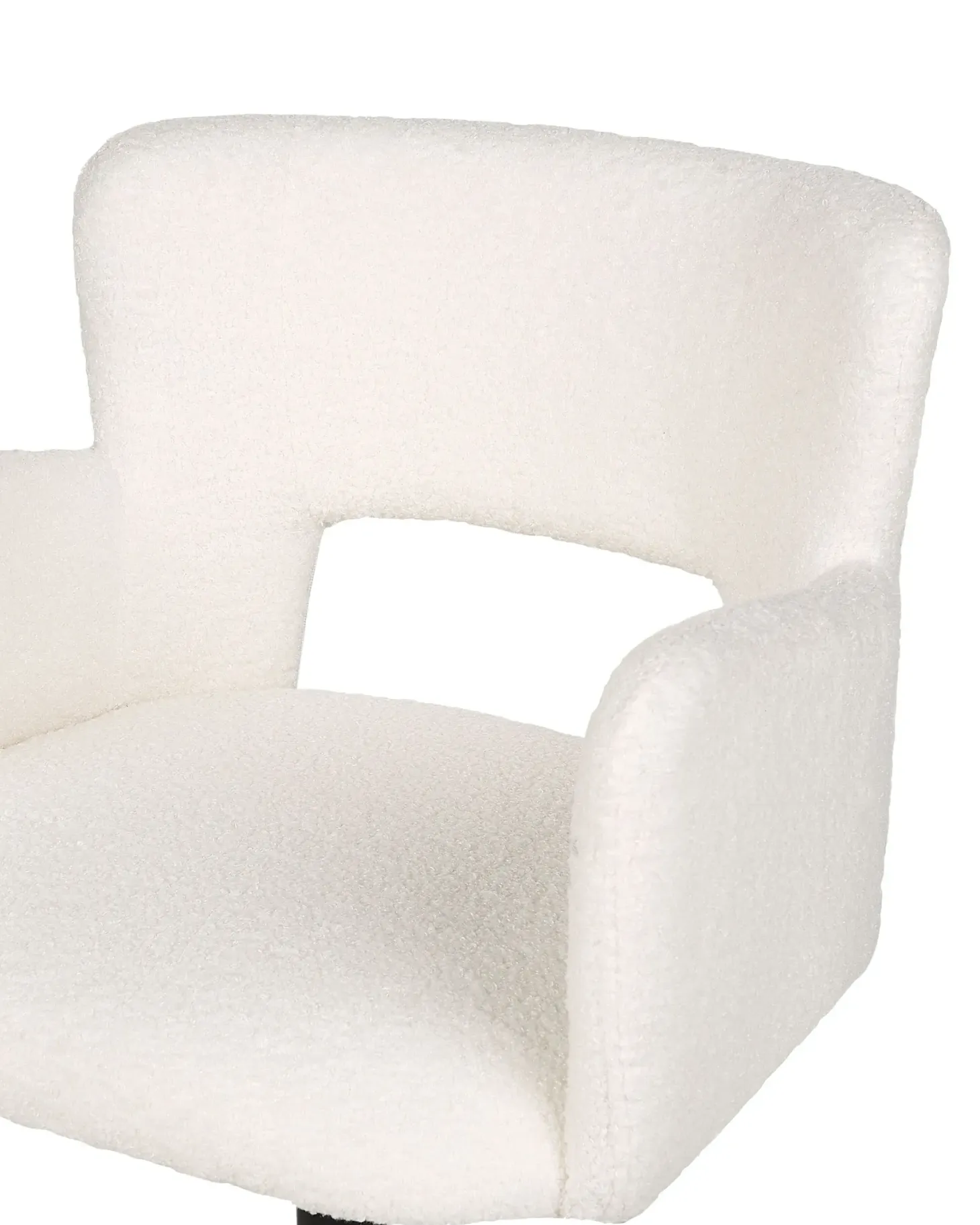Skrivebordsstol SANILAC II Boucle Cremehvid