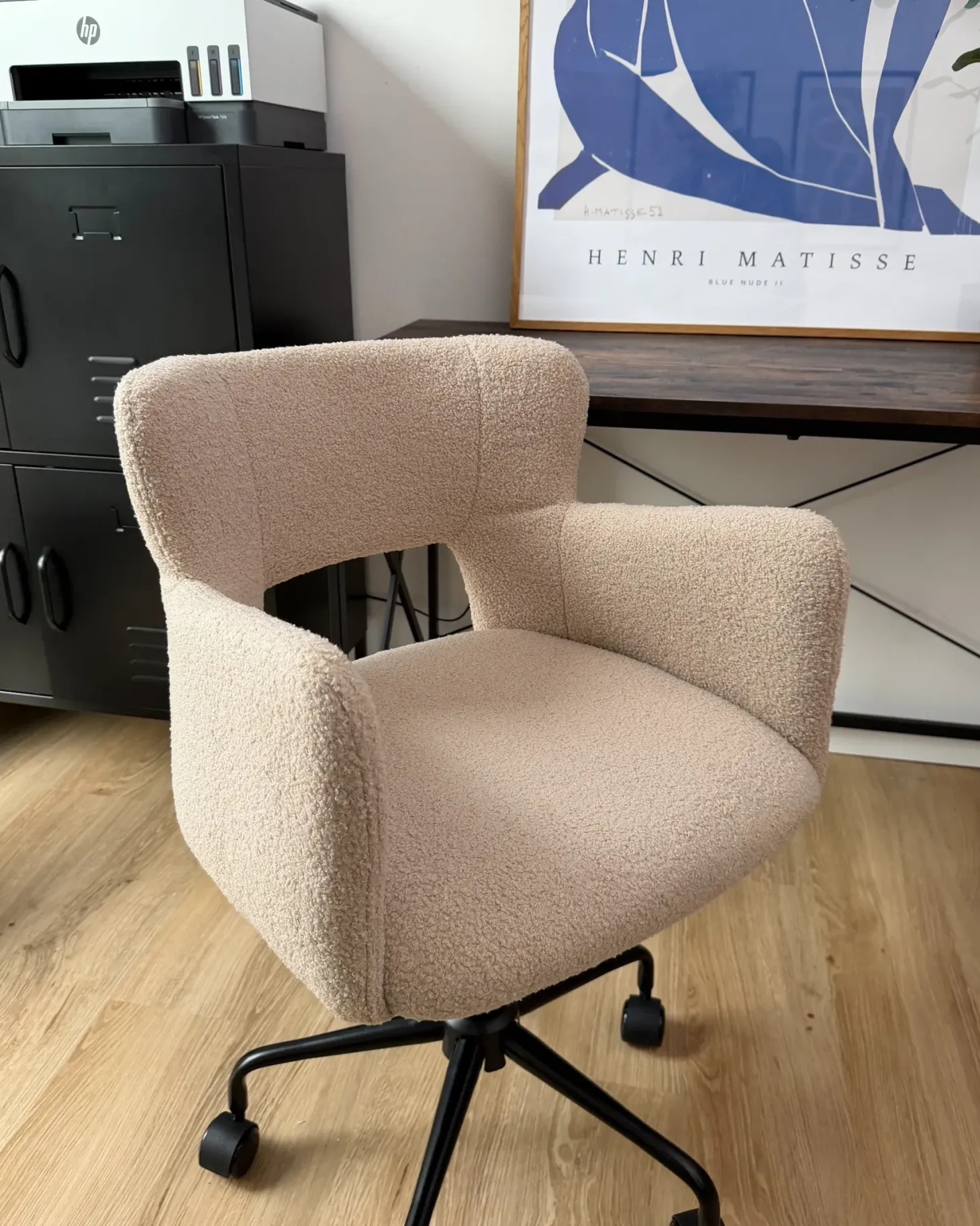 Skrivebordsstol SANILAC II Boucle Beige