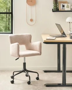 Skrivebordsstol SANILAC II Boucle Beige