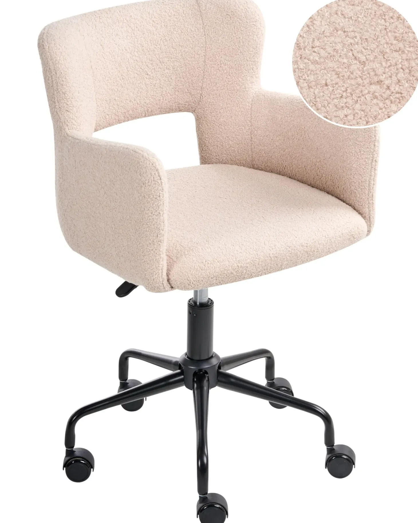 Skrivebordsstol SANILAC II Boucle Beige