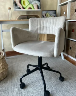 Skrivebordsstol SANILAC II Velour Brungrå