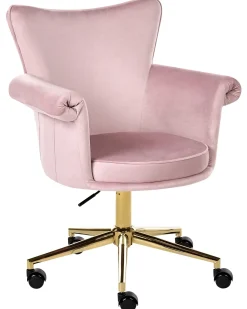 Skrivebordsstol VELENCIA Velour Pastellrosa