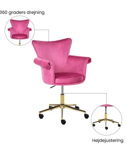 Skrivebordsstol VELENCIA Velour Fuchsia