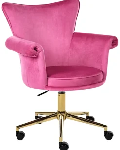 Skrivebordsstol VELENCIA Velour Fuchsia