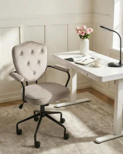 Skrivebordsstol VELISSE Velour Brungrå
