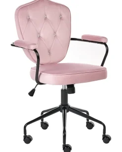 Skrivebordsstol VELISSE Velour Pastellrosa