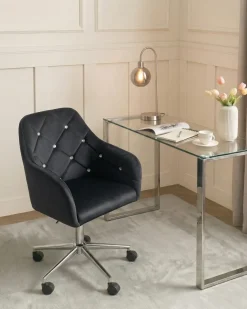 Skrivebordsstol VELORIA Velour Sort
