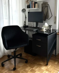 Skrivebordsstol VENICE Velour Sort