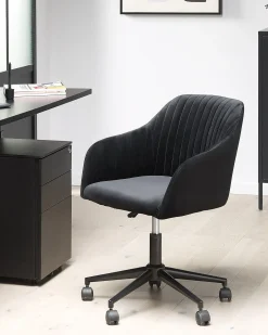 Skrivebordsstol VENICE Velour Sort