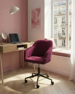 Skrivebordsstol VENICE Velour Bordeaux