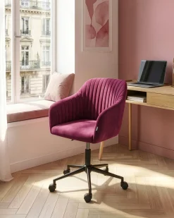 Skrivebordsstol VENICE Velour Bordeaux