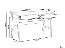 Skrivebord THESLAY Lysebrun/hvid 120 cm 60 cm