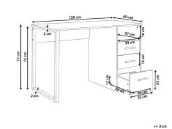 Skrivebord ZERLAY Hvid 120 cm 60 cm