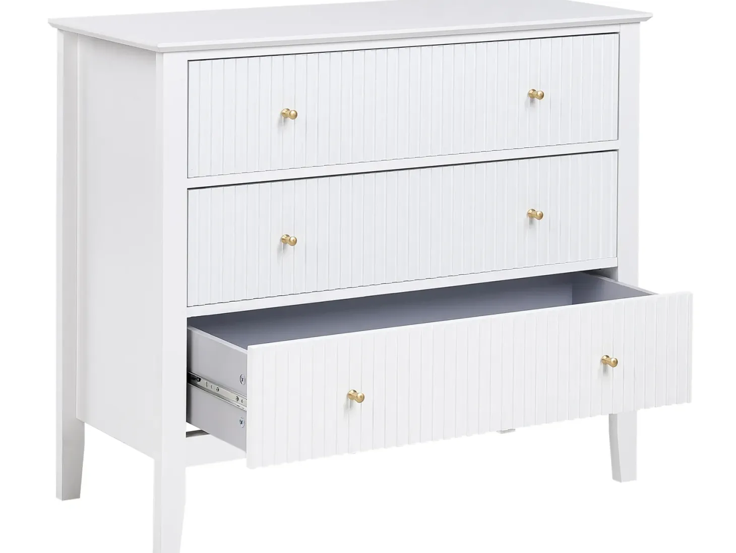 3 skuffers commode ASSISI Hvid