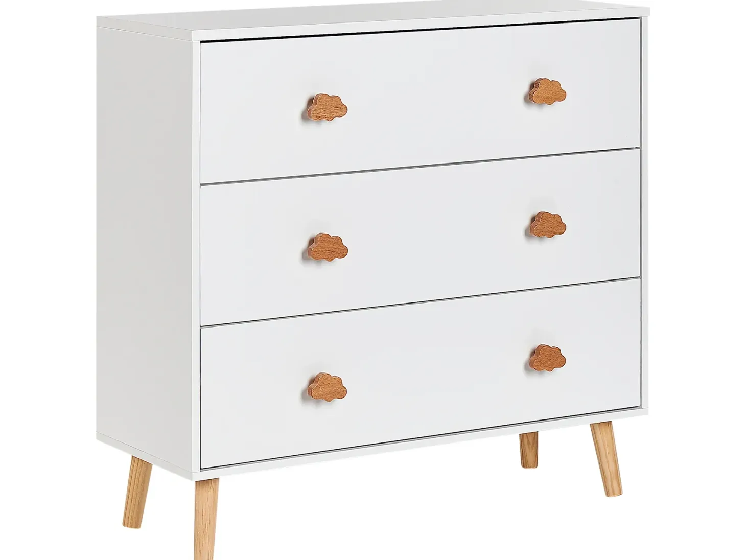 3 skuffers commode CLOUDY Hvid