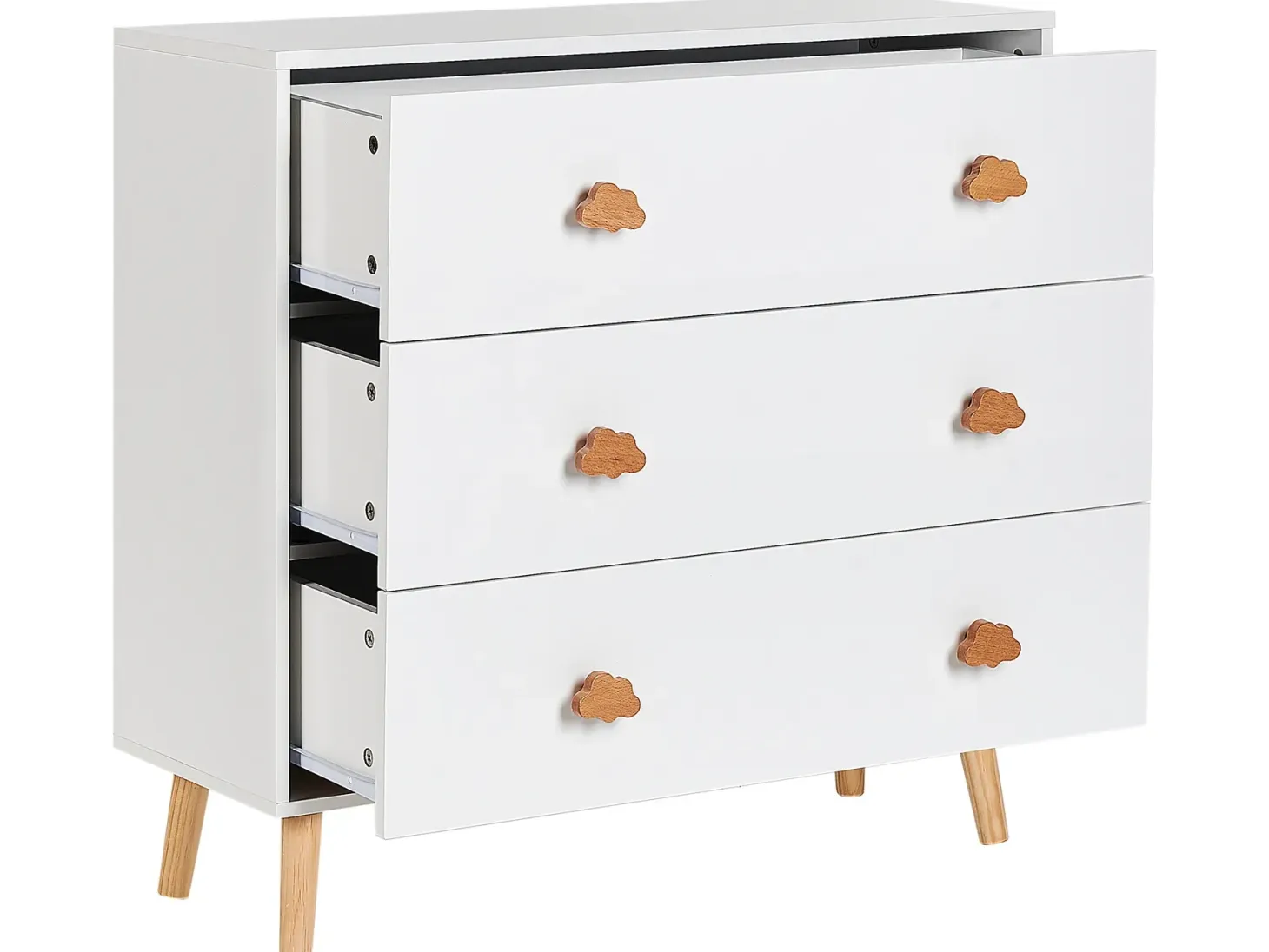 3 skuffers commode CLOUDY Hvid