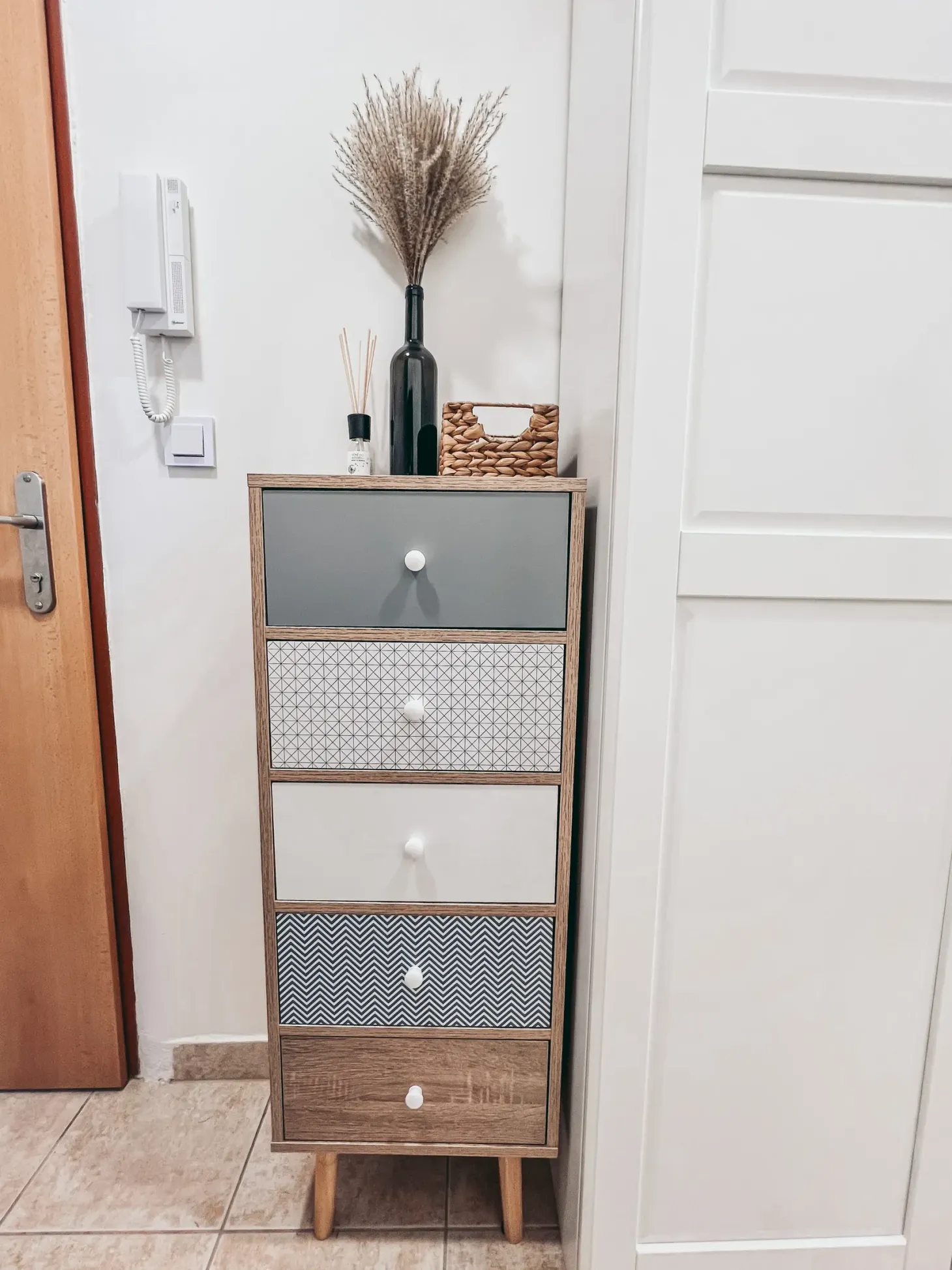 5 skuffers commode FOLEY Multifarvet